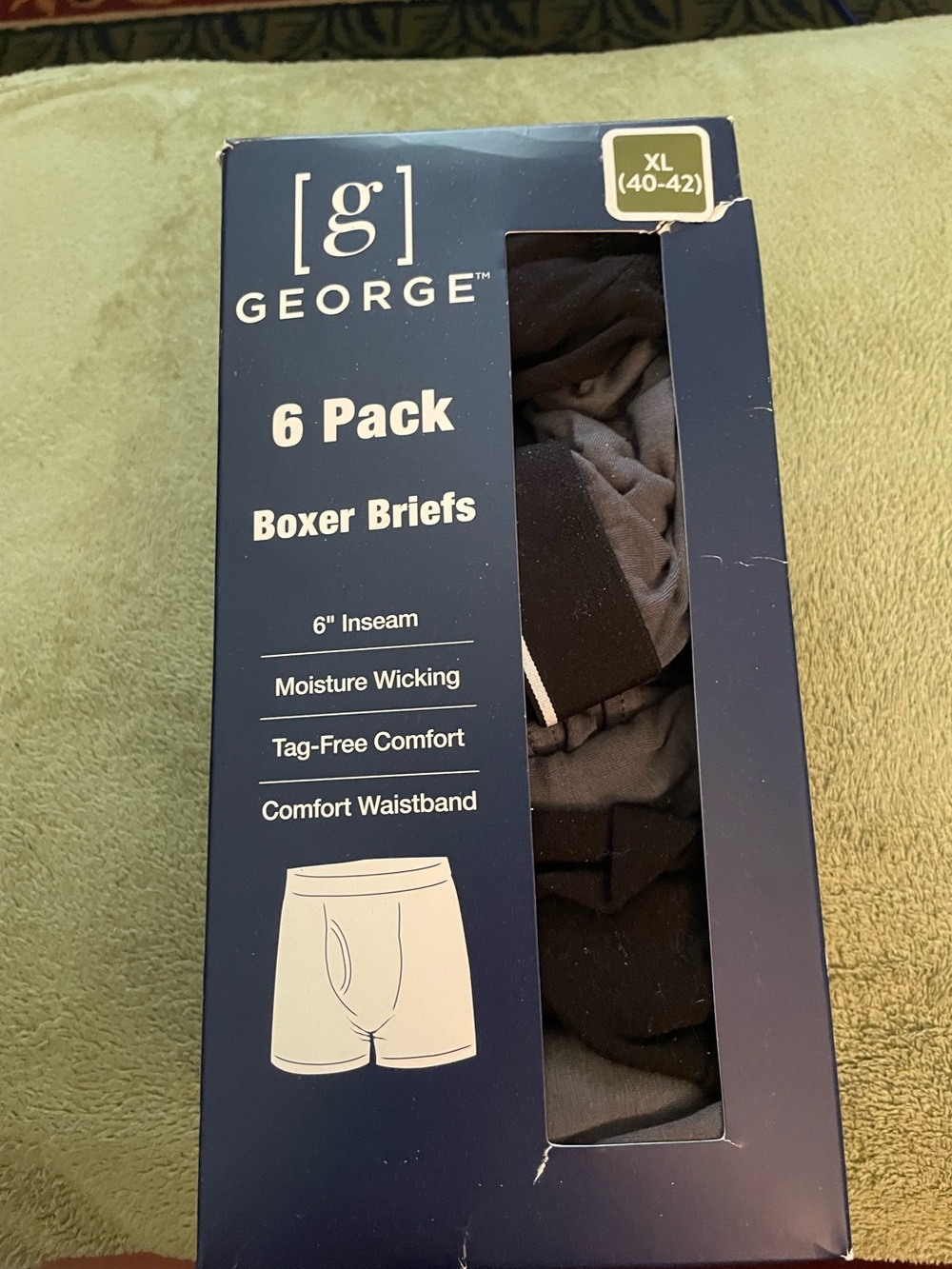 George 6-Pack Boxer Briefs - Black and Gray